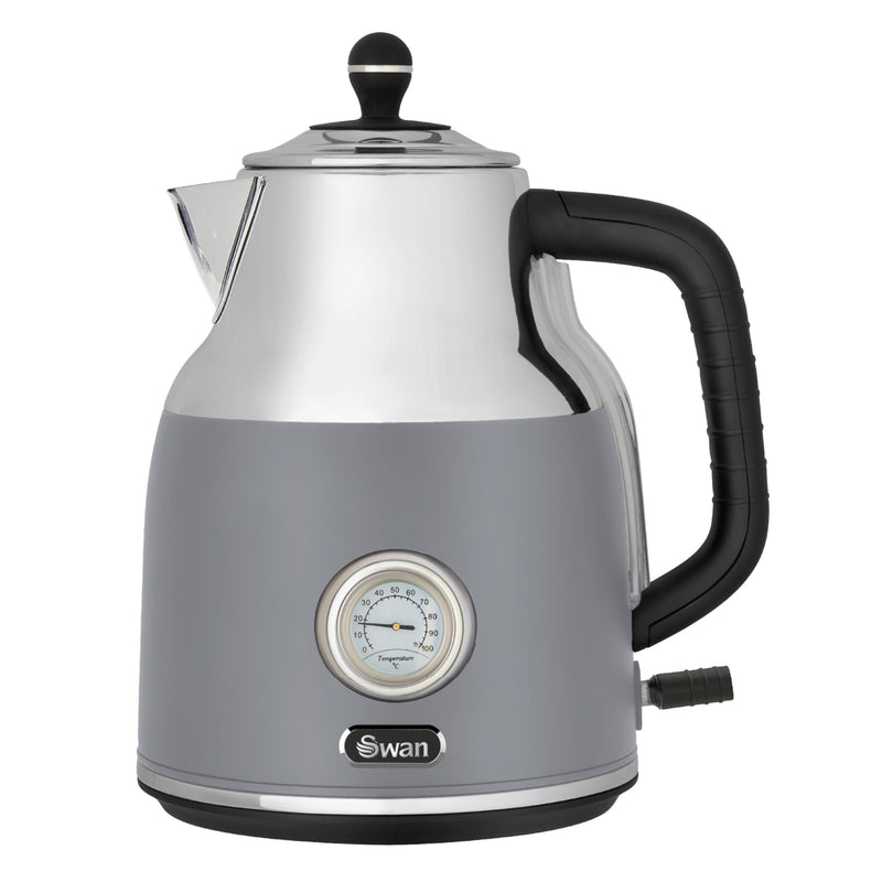 1.7 Litre Grey Cordless Kettle with Temperature Gauge