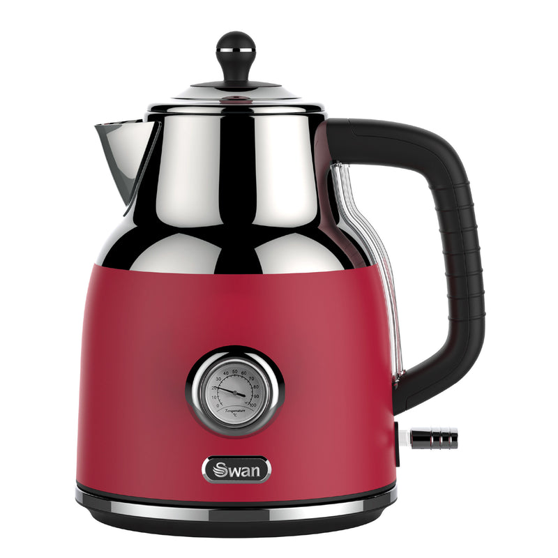 1.7 Litre Red Cordless Kettle with Temperature Gauge