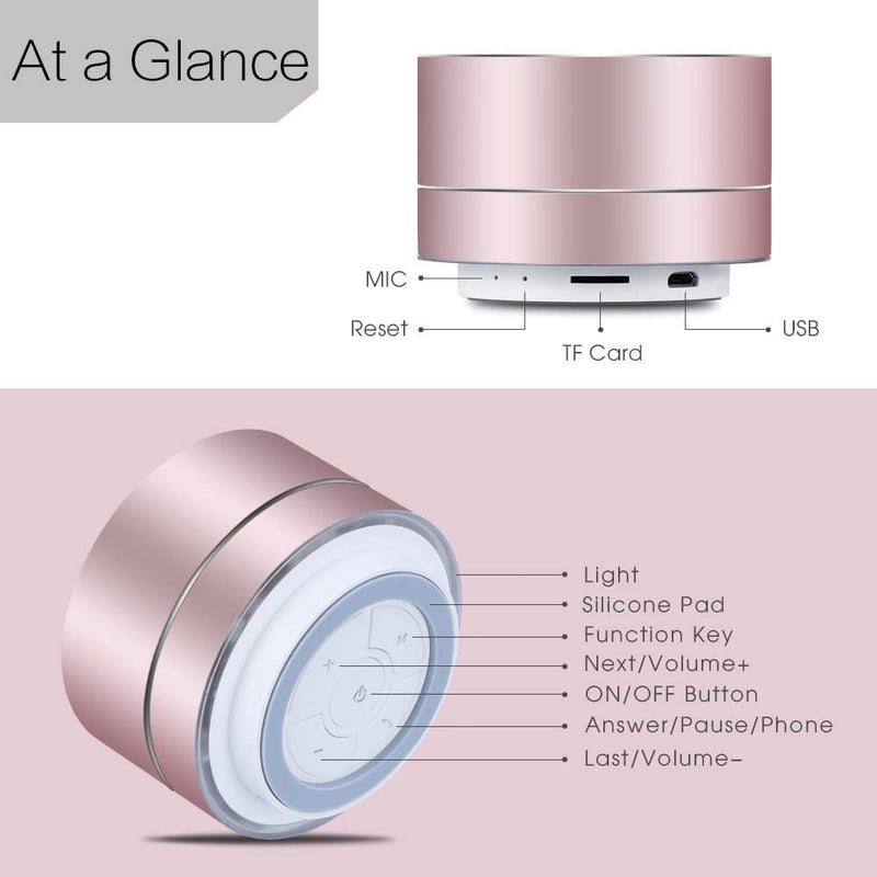 A2 Portable Wireless Bluetooth Speaker - Rose Gold