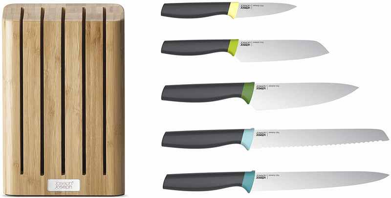 Elevate Knife Set with Slimline Bamboo Block 6-Piece