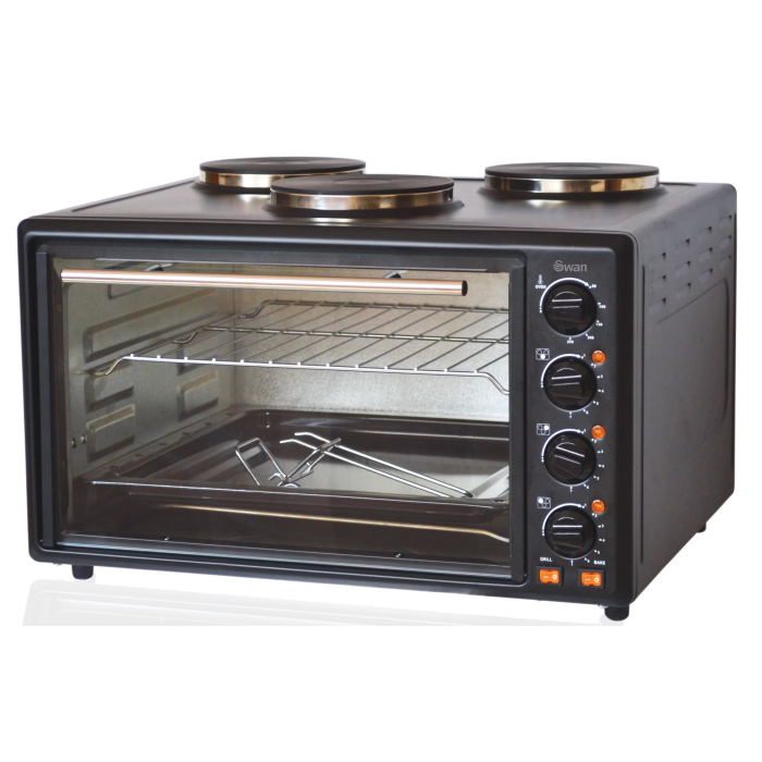 Swan 42 Litre Compact Oven with Three Solid Hotplates