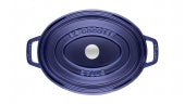 29cm Oval Cast Iron Cocotte Blue