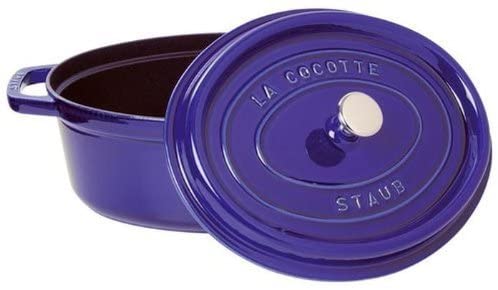 33cm Oval Cast Iron Cocotte  Red , Blue, Grey