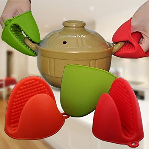 2 Piece Silicon Heat Resistant Pot Holder Oven Mitts (1 Pair)