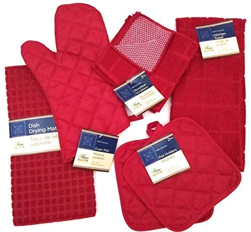 7 Piece Kitchen Towel Set With Quilted Pot Holders