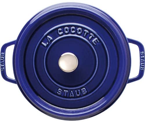 28cm Round Cast Iron Cocotte Blue