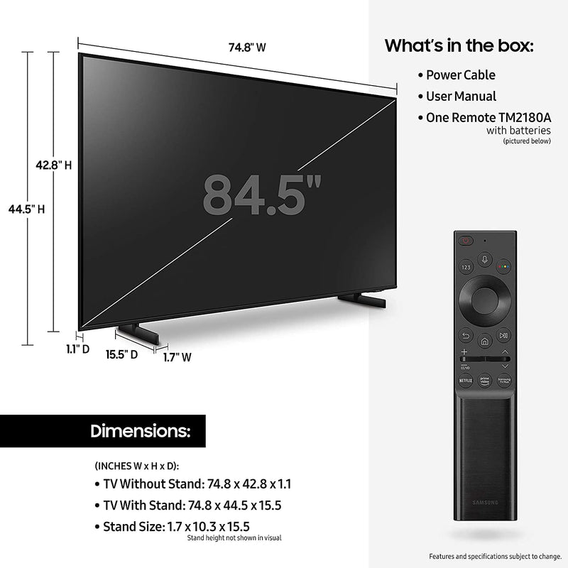 85" AU8000 Crystal UHD 4K Smart TV (2021)