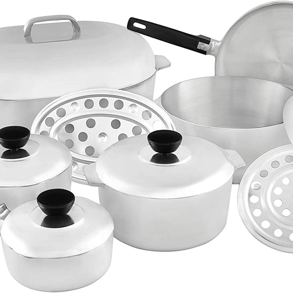 Imusa 13pc Heavy Duty Cajun Aluminum Kitchen Cookware Set 