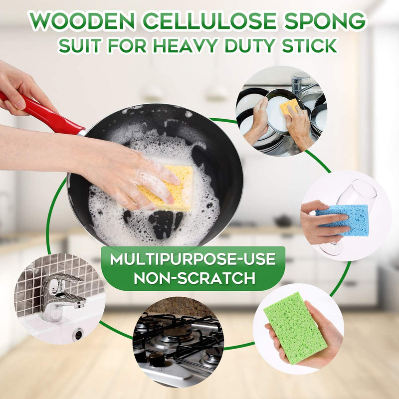 Non-Scratch Natural Kitchen Cellulose Dishwashing Sponge - Set of 8