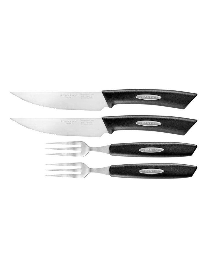 4 Piece Classic Texas Steak Knife and Fork Set