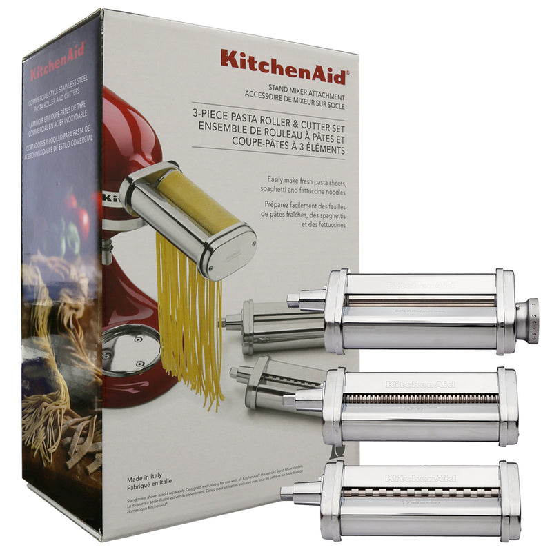 3-Piece KitchenAid Pasta Roller Fettuccine Spaghetti Cutter