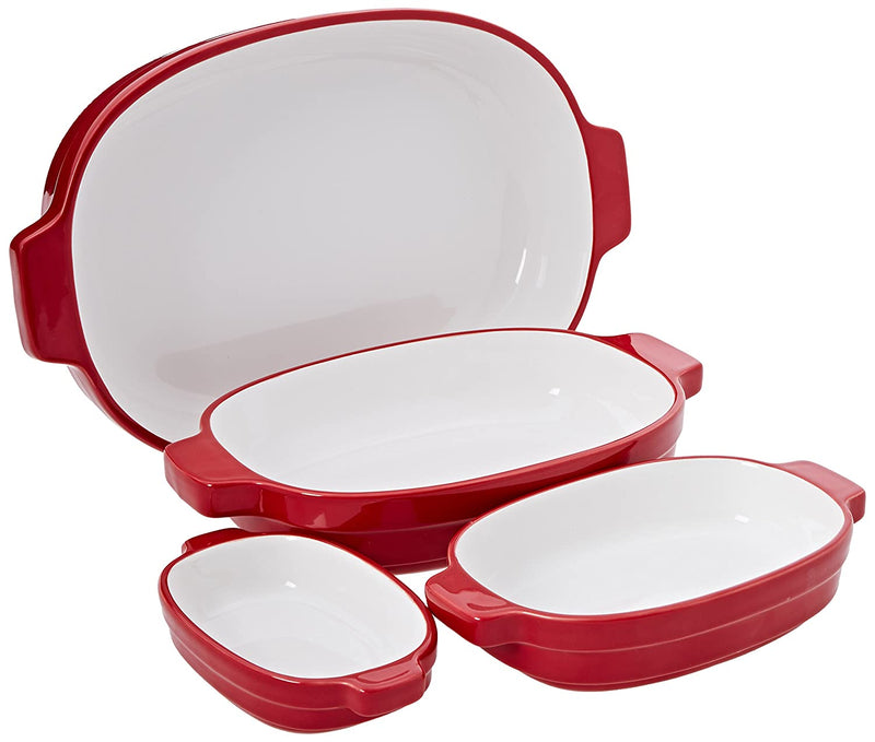 4 Piece Nesting Ceramic Bakeware Set - Empire Red
