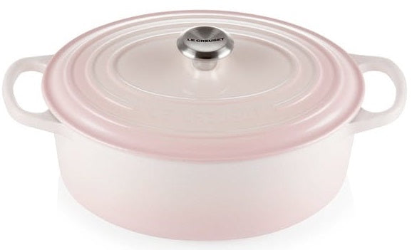 25cm Cast Iron Oval Casserole - Pink