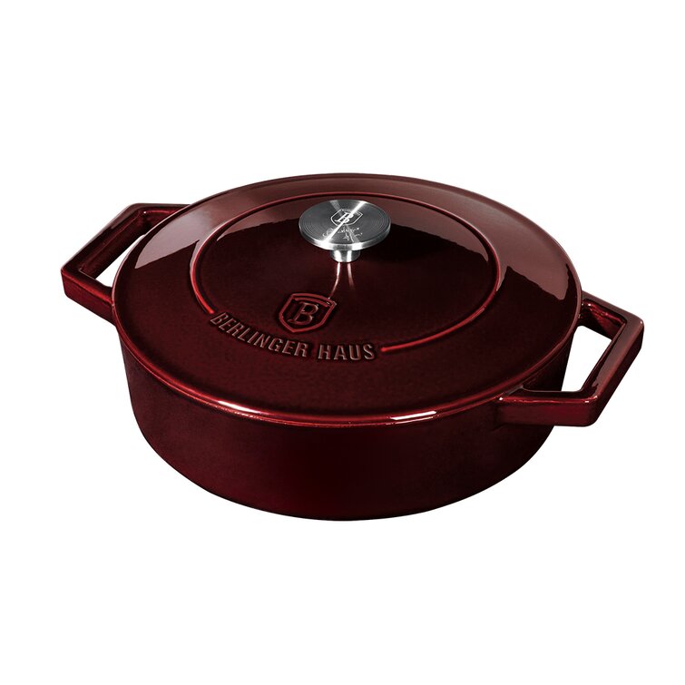 Cast Iron Round Shallow Pot with Lid (Part number: BH-6498)