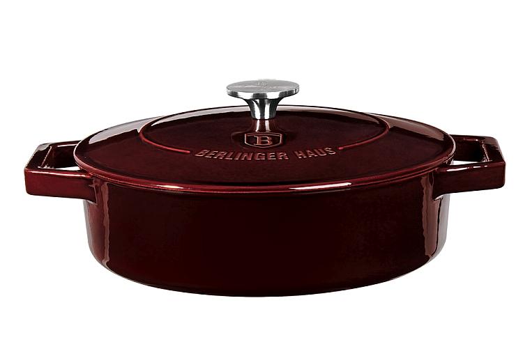 Cast Iron Round Shallow Pot with Lid (Part number: BH-6498)