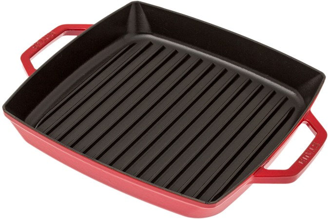 28cm Square Cast Iron Double Handle Grill Pan